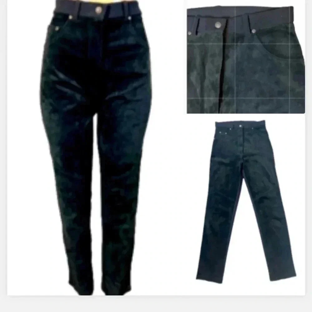 Mitchie’s Y2K‎ Vintage High waist Whimsigoth Black Chic Suede  Pants